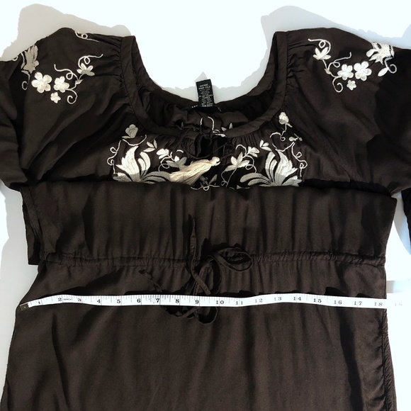 Lucky Brand Brown Cream Embroidery Dress Tunic - Picture 6 of 7